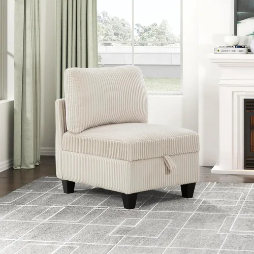 Vista 10 de Lexicon Sofá modular modular para sala de estar, asiento de esquina de pana con almacenamiento, unidades de sofá modular seccional, silla tapizada