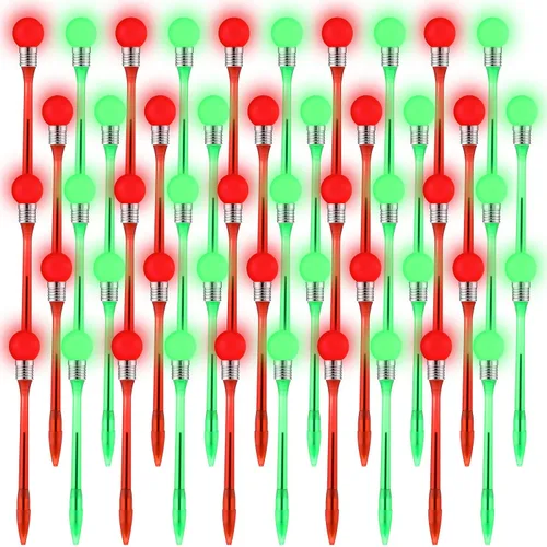 Vista 8 de Qilery 50 bolígrafos LED de Navidad, bolígrafos de bolas de Navidad de colores para adultos, accesorio de oficina, suministros de fiesta de Navidad