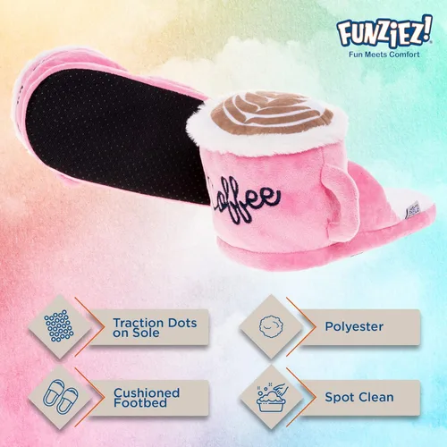 Vista 4 de Pantuflas de tacos mullidas para mujeres y hombres, café, piña, divertidos zapatos de casa para interiores y exteriores, pizza, aguacate