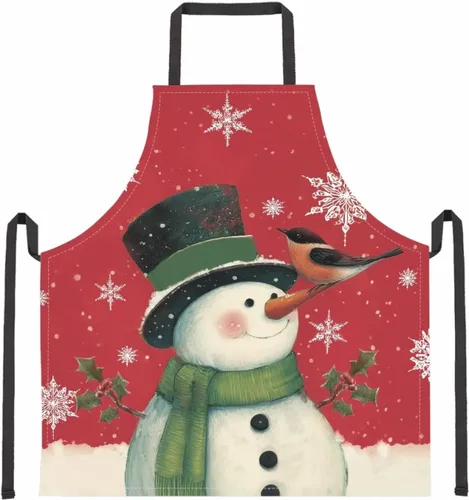 Vista 114 de Dreaweet Delantal de cocina unisex con cuello ajustable de Navidad