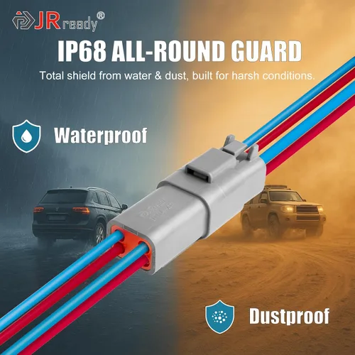 Vista 3 de JRready Kit de conectores DT de 409 piezas con herramienta de crimpado de barril abierto Deutsch - DW5003 IP68 conectores Deutsch impermeables