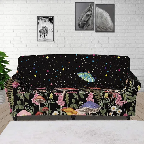 Vista 13 de Boatee Funda elástica para sofá con diseño de murciélago y luna de Halloween, funda de sofá suave, lavable, protector de muebles con parte inferior