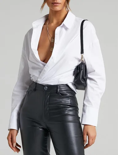 Vista 6 de Houmous Camisas con botones para mujer, de manga larga, de algodón, para el trabajo, formal, informal, de gran tamaño, con botones