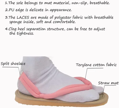Vista 4 de Nezuko Cosplay Clogs Kochou Clog Rengoku Geta Tanjirou Zenitsu Clog Wooden Flip Flops with Socks