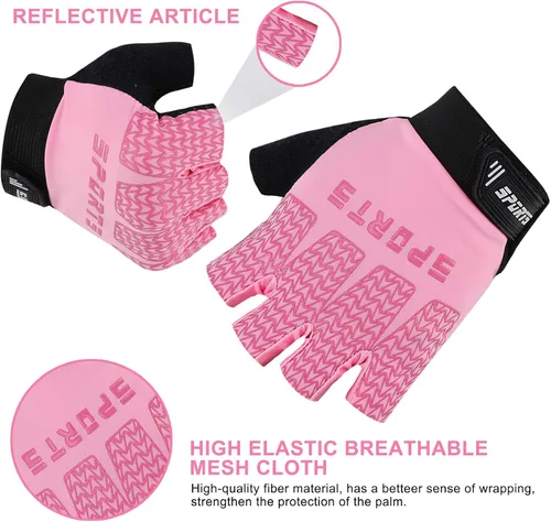 Vista 3 de Accmor Guantes deportivos para niños, guantes de medio dedo, guantes de ciclismo para niños y niñas, guantes de pesca para niños, guantes de pesca