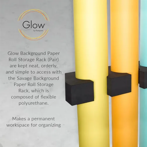 Vista 4 de Glow Estante de almacenamiento de rollo de papel de fondo sin costuras, paquete de 2