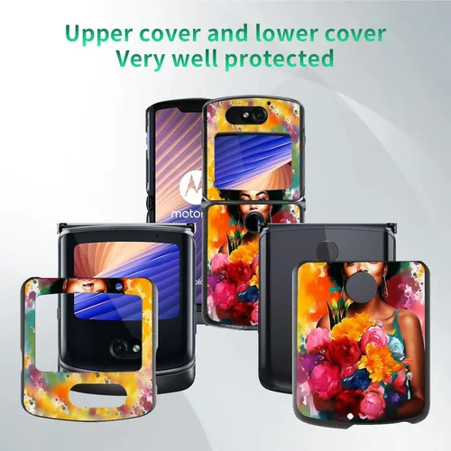 Vista 6 de Rossy Funda para Motorola RAZR 5G, para Moto RAZR 5G, funda delgada y ligera de policarbonato duro a prueba de golpes para Motorola Moto RAZR 5G