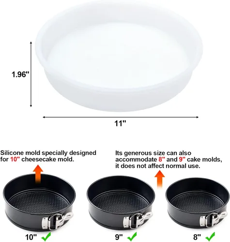 Vista 2 de Moldes Springform, protector de sartén para tartas de queso, accesorios para sartenes de forma desmontable, evita que el agua entre en el plato