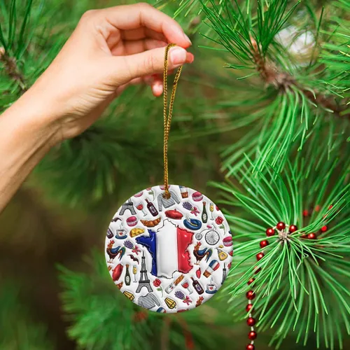 Vista 28 de Lotacy Bandera argentina argentina de Navidad de cerámica 2D impresa adorno con símbolos, decoración del hogar argentina regalos para hombres