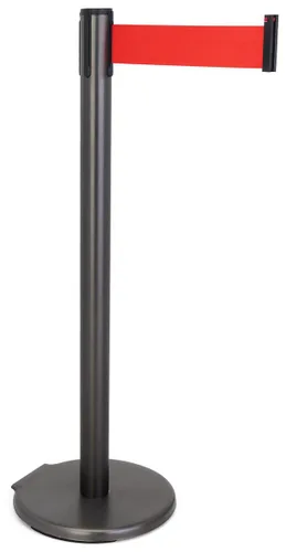Vista 9 de QueuePole.Deluxe - Puntal de control de multitudes de 41 pulgadas con barrera retráctil de 10 pies, poste dorado, cinturón negro (RCCDXBZBK)