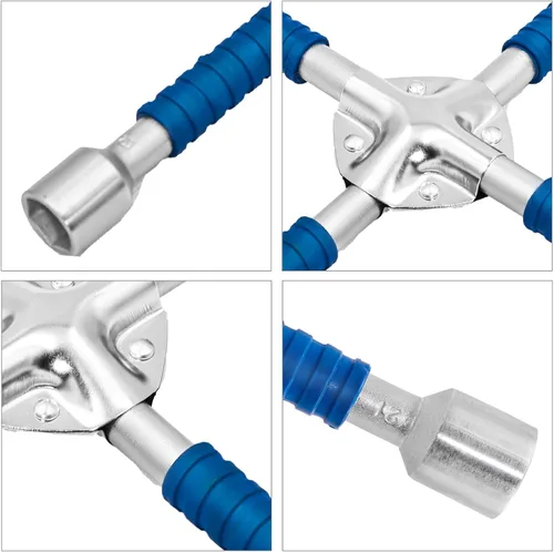 Vista 4 de ETERNA Llave de Tuercas de Cuatro Vías Profesional de 14 pulgadas, Llave en Cruz para Tuercas de Rueda de Automóvil, Llave de Vaso Universal