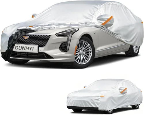 Vista 21 de GUNHYI - Funda de automóvil de 6 capas para Tesla Model 3 (2017-2025), impermeable para todo tipo de clima, protección UV contra la nieve, el sol