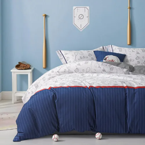 Vista 22 de Simple&Opulence Funda de edredón 100% algodón orgánico para niños y adolescentes, funda de edredón suave de 3 piezas con cierre de cremallera, juego