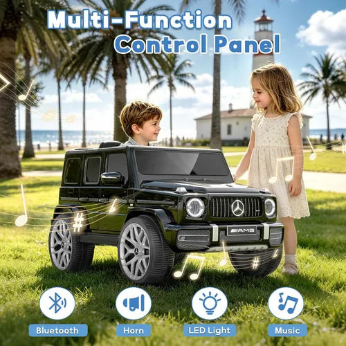 Vista 5 de Mercedes Benz G63 - Coche eléctrico para niños, 12 V G Wagon, color negro