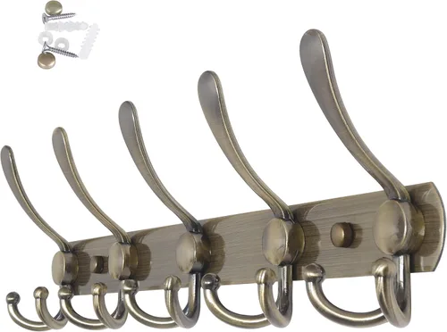 Vista 13 de WEBI Perchero de Pared Montado en Pared, Ganchos para Abrigos Montado en Pared, 5 Ganchos Tri para Colgar Abrigos, Colgador de Pared para Abrigos