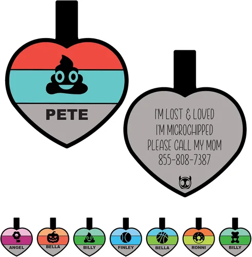 Vista 11 de Placa de identificación silenciosa personalizada con 5 líneas de identificación de mascotas de silicona duradera y grabada profundamente, diseño