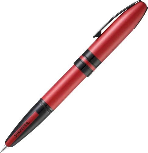 Vista 18 de Sheaffer Icon Chrome con aplicaciones PVD negro brillante - Med Nib Cromado