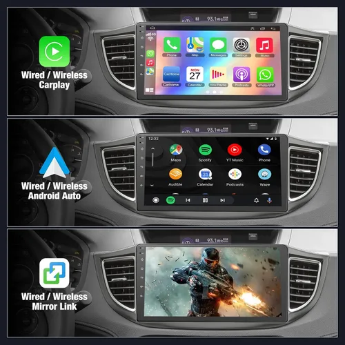 Vista 3 de Radio de coche de 4 GB+64 GB para Honda CRV 2012 2013 2014 2015 2016, pantalla táctil IPS de 10 pulgadas CRV estéreo de coche con Carplay