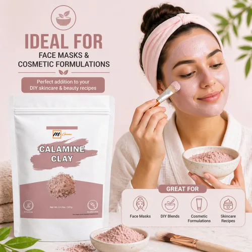 Vista 4 de Polvo de arcilla de calamina 100% natural para antienvejecimiento y reafirmante de la piel, cremas, lociones y jabón, 0.22 libras / 100 GMS