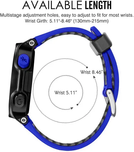 Vista 4 de Correa de repuesto de silicona suave para reloj inteligente Garmin Forerunner 230/235/220/620/630/735