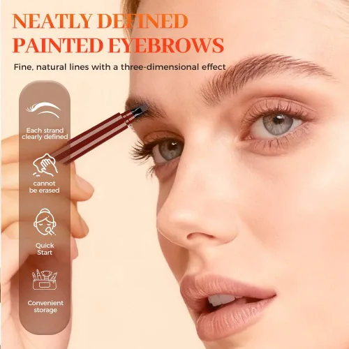 Vista 2 de Microblading Lápices de cejas para mujeres, 2026 Lápiz de cejas impermeable mejorado 3D de microblading, lápiz de cejas de punta fina para Negro