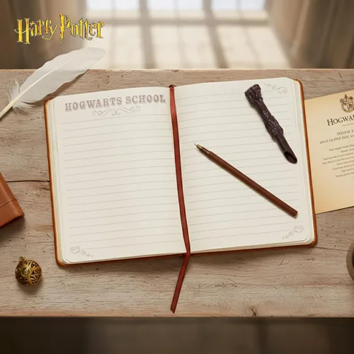 Vista 7 de Diario de piel sintética de Harry Potter con bolígrafo