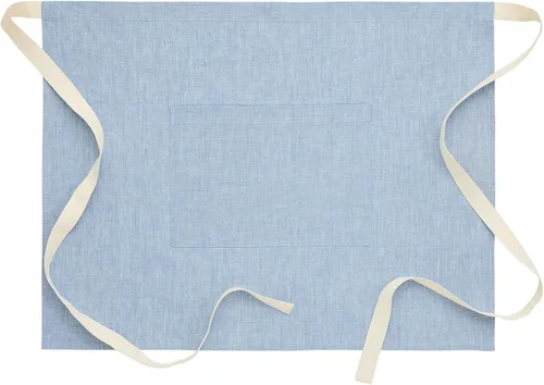 Vista 14 de Solino Home Delantal de lino estilo bistró para servidor, lazos extralargos con bolsillos, medio delantal de lino 100% puro para hombres y mujeres