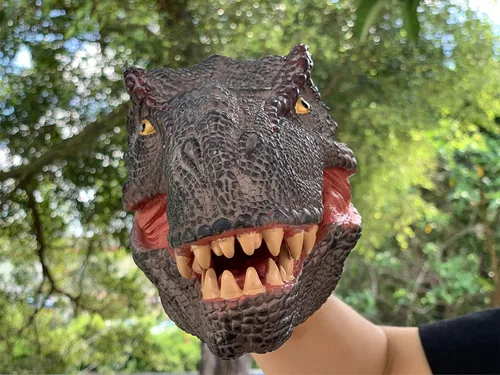 Vista 7 de Gemini&Genius Juguetes de dinosaurio Tyrannosaurus Rex marionetas de mano grandes de goma suave T-Rex cabeza de mano marioneta de mano juguetes