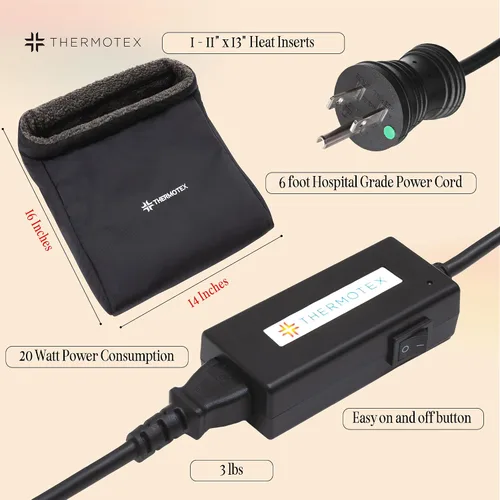 Vista 5 de Thermotex Almohadilla térmica para pies de infrarrojos lejanos, terapia de calor profundo para aliviar el dolor, circulación y recuperación