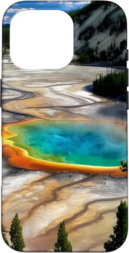 Vista 20 de Funda de vacaciones de verano para iPhone 16 Yellowstone National Park Rainbow geysers