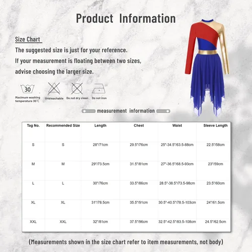 Vista 6 de TiaoBug Vestido de baile de alabanza de manga larga para mujer, vestido litúrgico metálico con bloques de color, vestidos de adoración