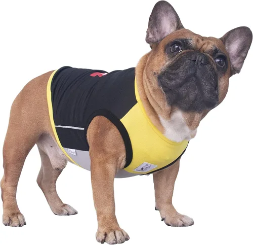 Vista 47 de iChoue - Camisetas de rayas de algodón 100% transpirable para Bulldog francés, chaleco de Halloween para perros medianos, camisetas Frenchie Pug