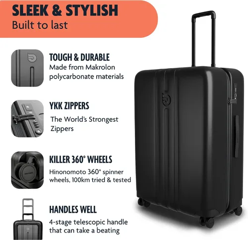 Vista 6 de Aerotrunk Armadillo - Mediana Checked, Negro -, Armadillo medio