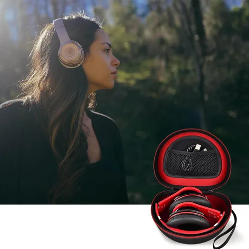 Vista 8 de Funda para auriculares compatible con Mpow 059, Beats Studio3, Beats Solo3, Solo2, Picun P26, para Elecder i39 y más, auriculares inalámbricos Negro
