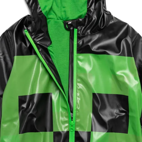 Vista 5 de Minecraft Creeper - Chaqueta impermeable con cremallera para niños pequeños a niños grandes