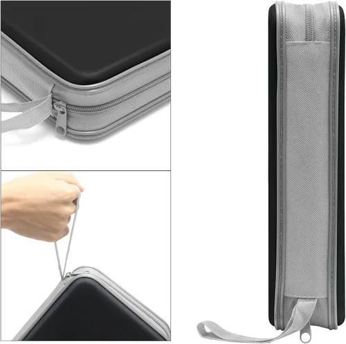 Vista 3 de Siveit Estuche para CD, Soporte para Estuche de DVD con Capacidad para 96 Discos de Plástico Duro, Estuches para Discos CD DVD, Carpeta Billetera