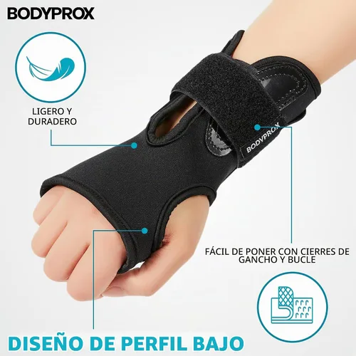 Vista 2 de BODYPROX Muñequeras (1 par) para snowboard, monopatín y patinaje en línea, protector de muñeca de protección deportiva
