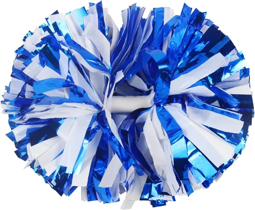 Vista 13 de Lovecheer 2 pompones de plástico para animadoras con mango de bastón para niños y adultos, para animar a fiestas de espíritu de equipo deportivo