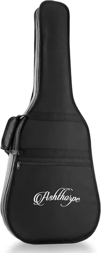 Vista 6 de Ashthorpe Paquete de guitarra acústico-eléctrica Dreadnought de tamaño completo - Maderas tonales premium - Negro