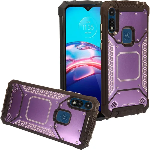 Vista 7 de Para Motorola Moto E (2020) XT2052 - Funda de aluminio de metal para teléfono - ZY1 Negro