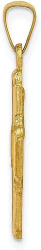 Vista 2 de ICE CARATS Collar con colgante de medalla de cuatro vías de oro amarillo de 14 quilates, joyería fina religiosa para mujer, regalos para ella
