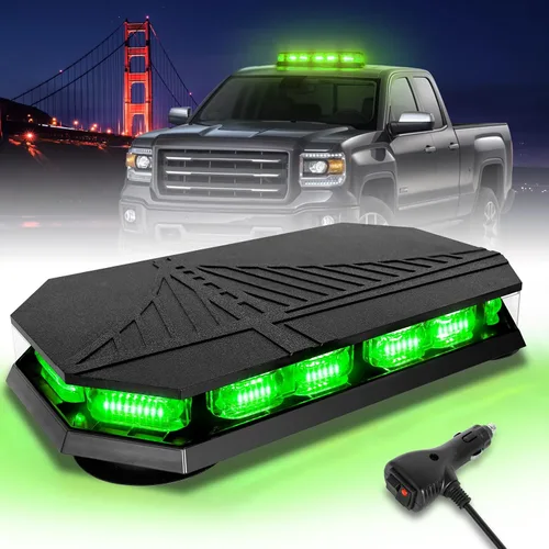 Vista 16 de HLauto Barra de luces estroboscópicas de emergencia 406D en la azotea, 102 LED ámbar mini faro de seguridad intermitente barra de luces de tráfico