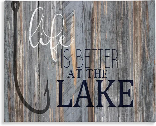 Vista 10 de Stupell Industries 'Life's Better at Lake Phrase' Placa de pared artística