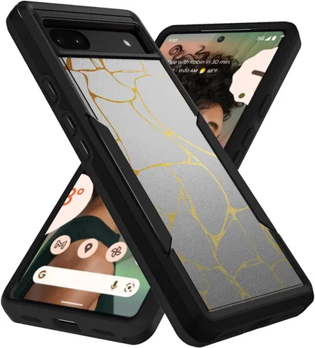 Vista 9 de CasesOnDeck Hybrid Case Compatible with Google Pixel 6A / Pixel 6A (2022) Case [Dual Tactical] Slim Shock Protecting Heavy Duty Cover (American Flag)