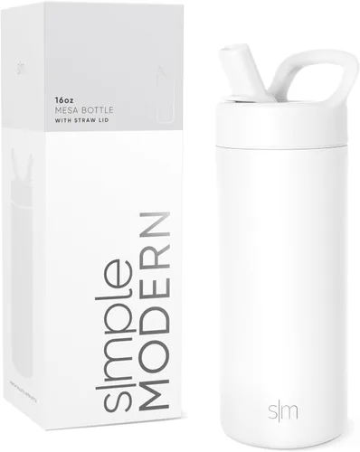 Vista 25 de Simple Modern Botella de agua con tapa de pajilla Termo de acero inoxidable aislado Botellas de agua reutilizables para viajes para gimnasio