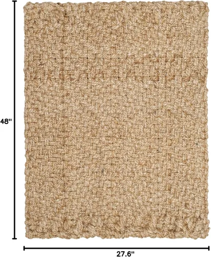 Vista 2 de SAFAVIEH Natural Fiber Collection - Alfombra decorativa de 2 pies 3 pulgadas x 4 pies, natural, hecho a mano, ideal para zonas de alto tráfico