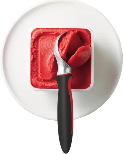 Vista 2 de Tupperware Cuchara de helado negra con mango rojo