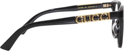 Vista 3 de Gucci GG1192O 004 Gafas cuadradas negras para mujer, NegroOro-logo-004