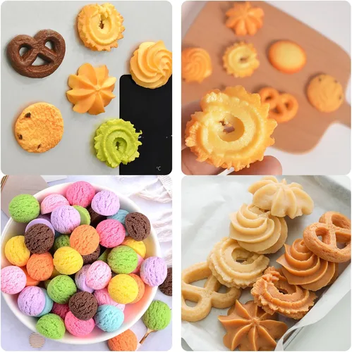 Vista 7 de Moldes de silicona para galletas de chocolate, 6 paquetes de donas de caramelo, mini waffle, moldes para decoración de pasteles, adornos