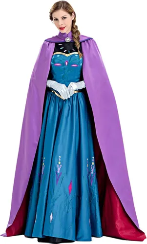 Vista 5 de Angelaicos Disfraz de reina de nieve para mujer, disfraz de cosplay con reloj